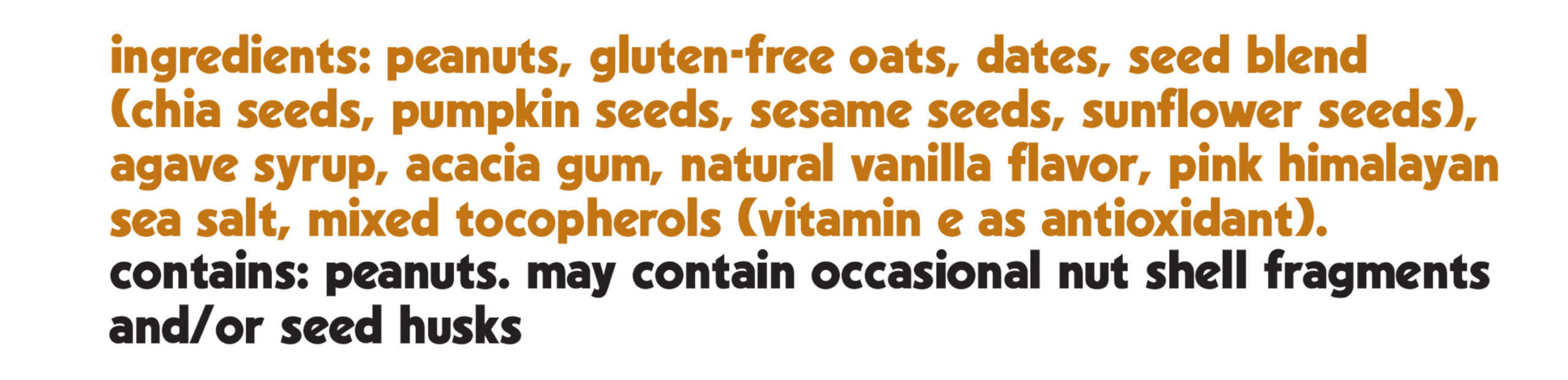 Peanut Butter ingredients