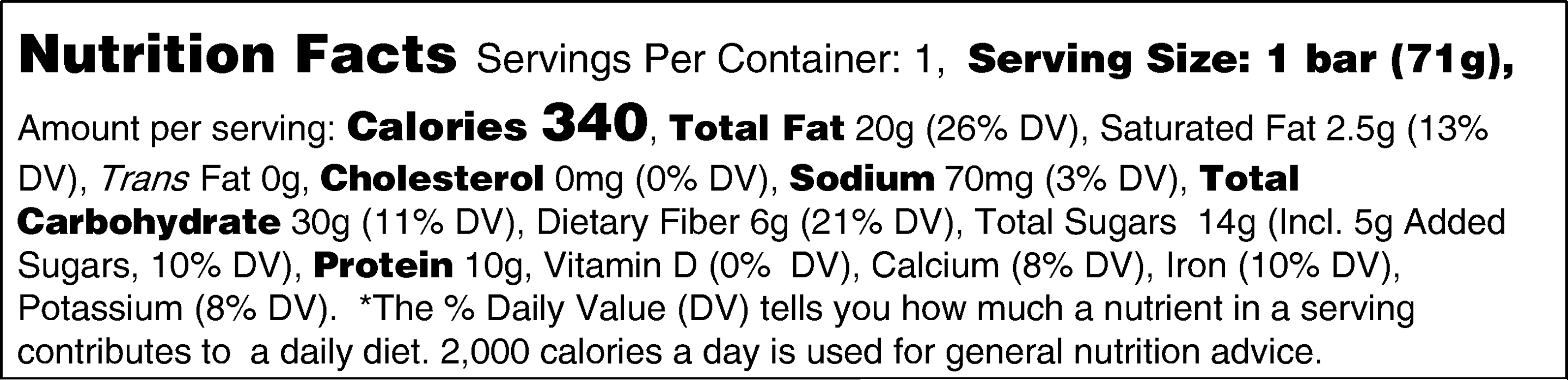 Macadamia Nut nutrition facts 2.5oz