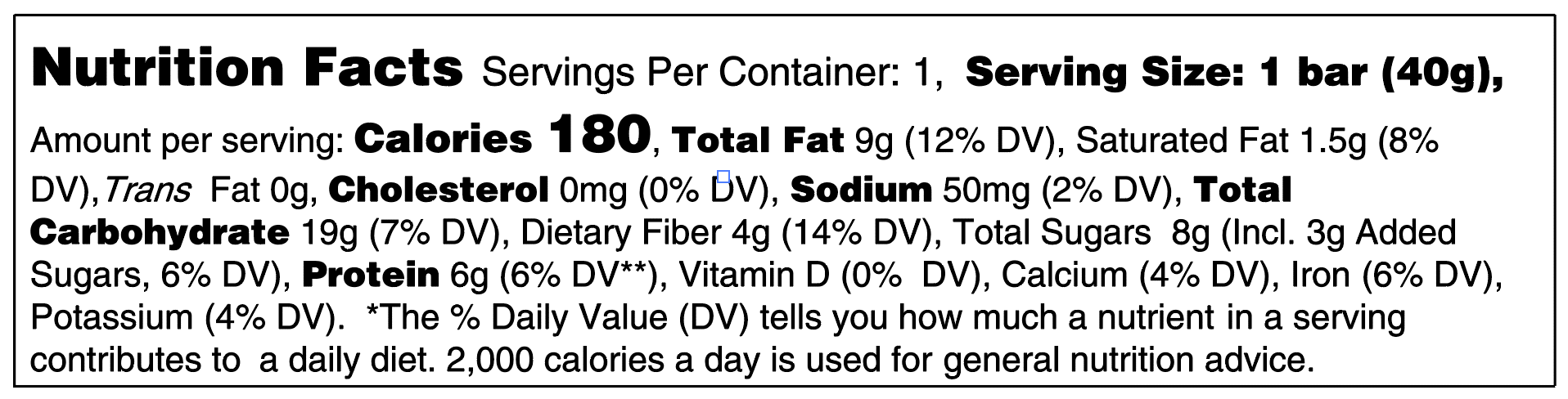 Peanut Butter nutrition facts 1.4oz